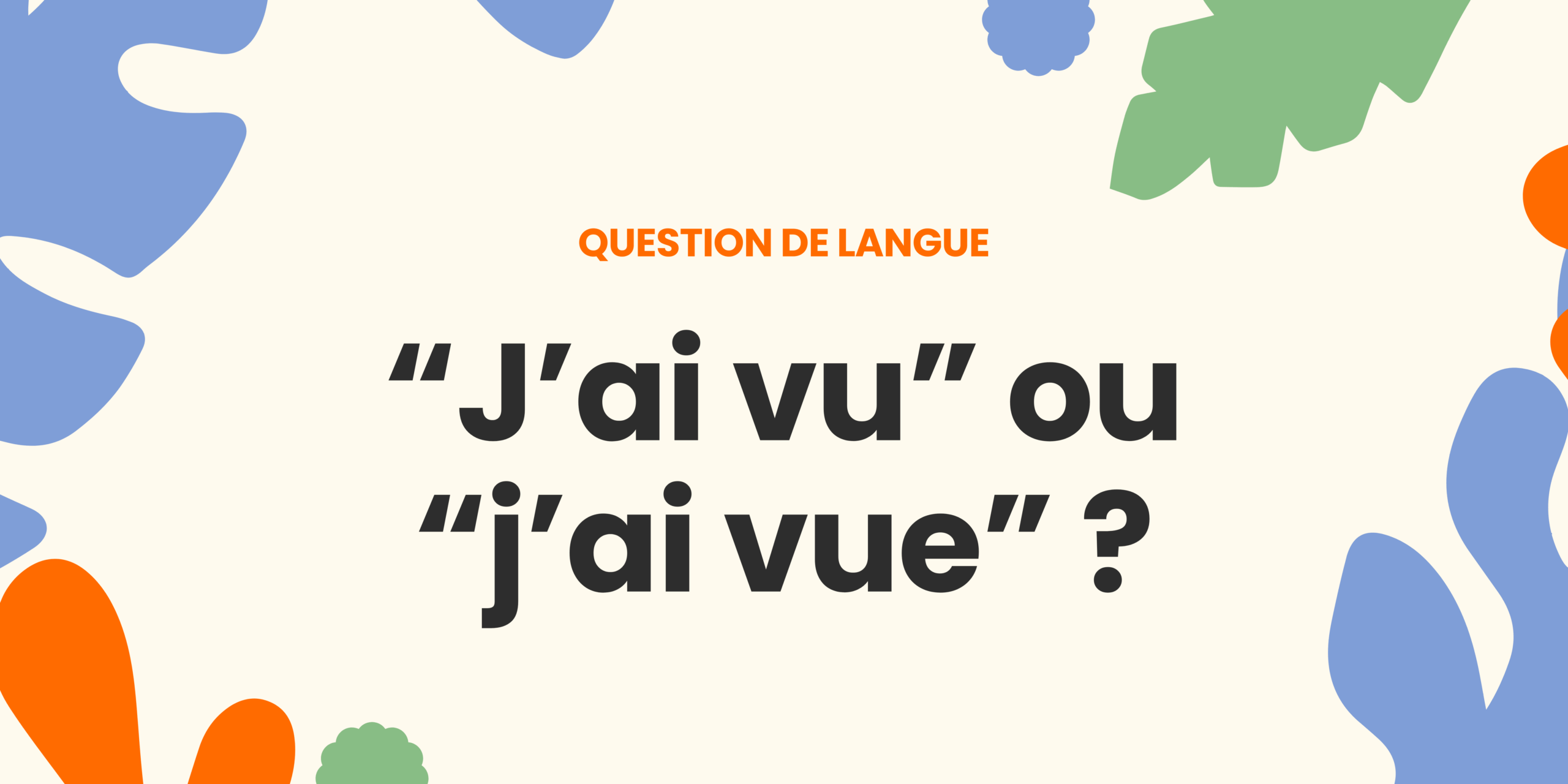 J’ai vu ou j’ai vue ?