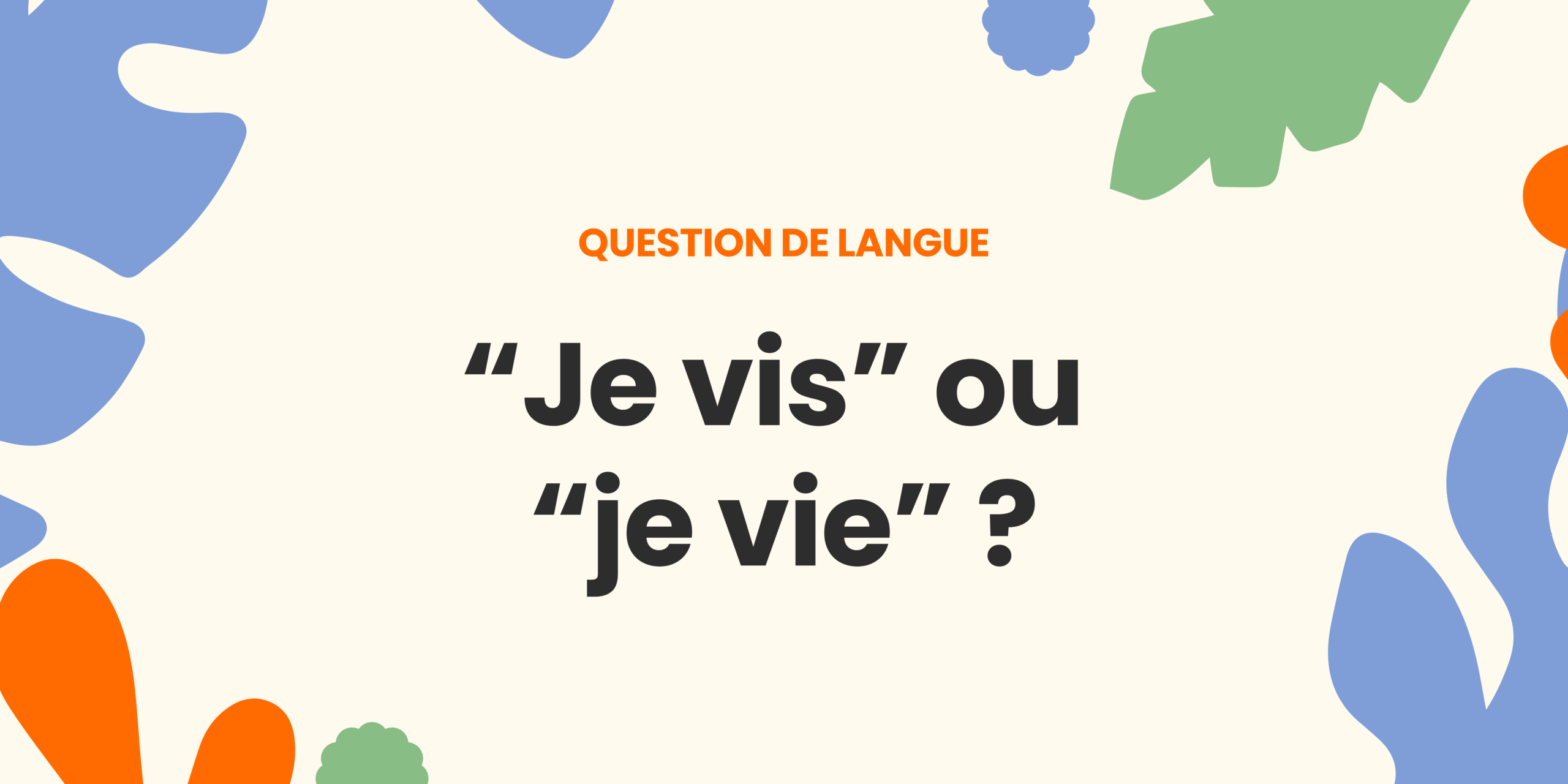 Je vis ou je vie ? Comprendre la règle ✍️