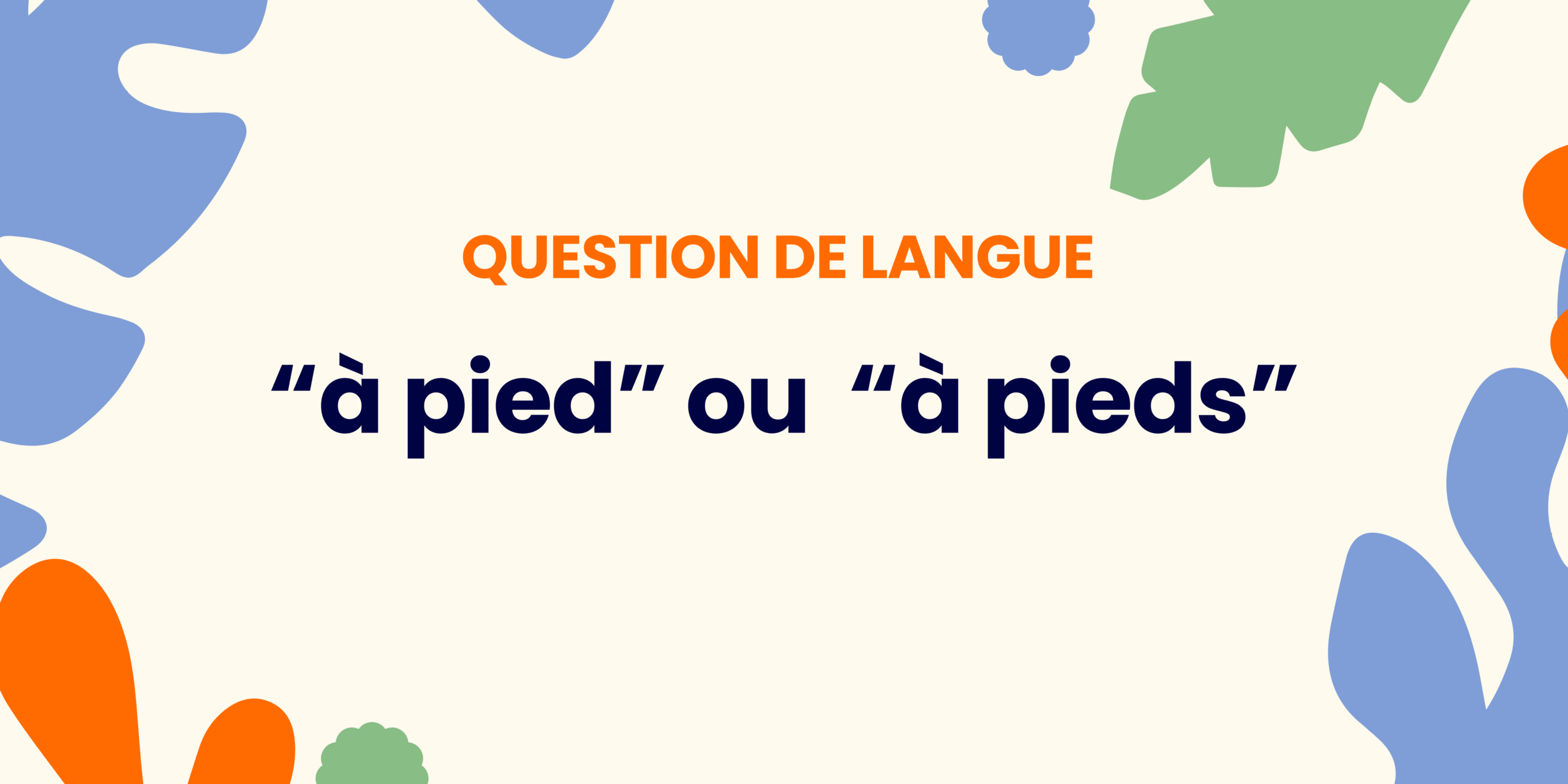 À pied ou à pieds ? Comprendre la règle ✍️