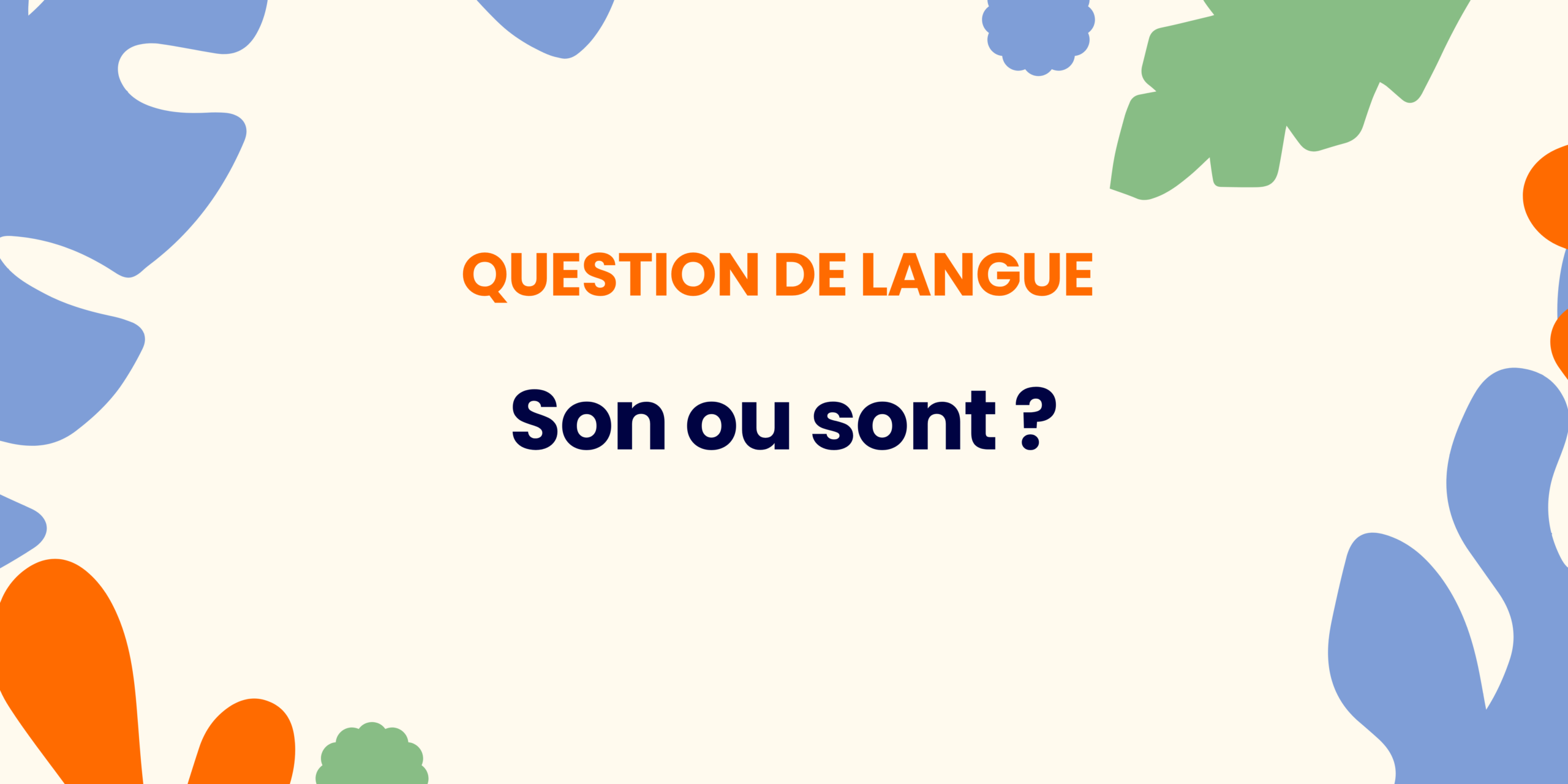 Son ou sont ? Comprendre la règle ✍️